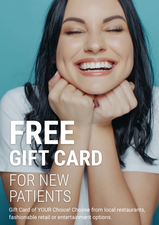 Free gift card for new patients choose from local restaurants fashionable retail or entertainment options