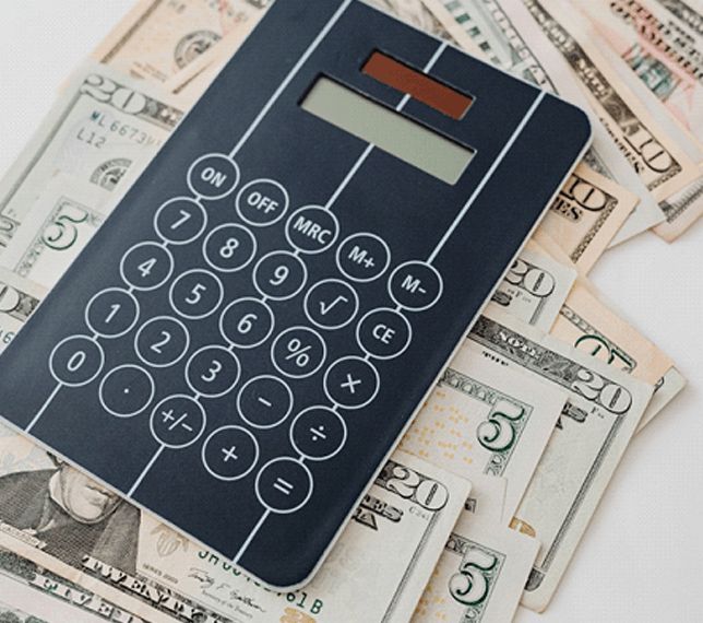 Calculator on cash